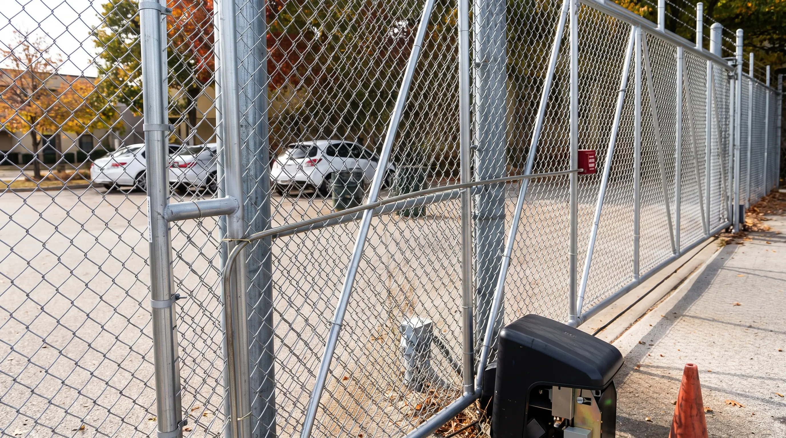 Automated chain link driveway gate